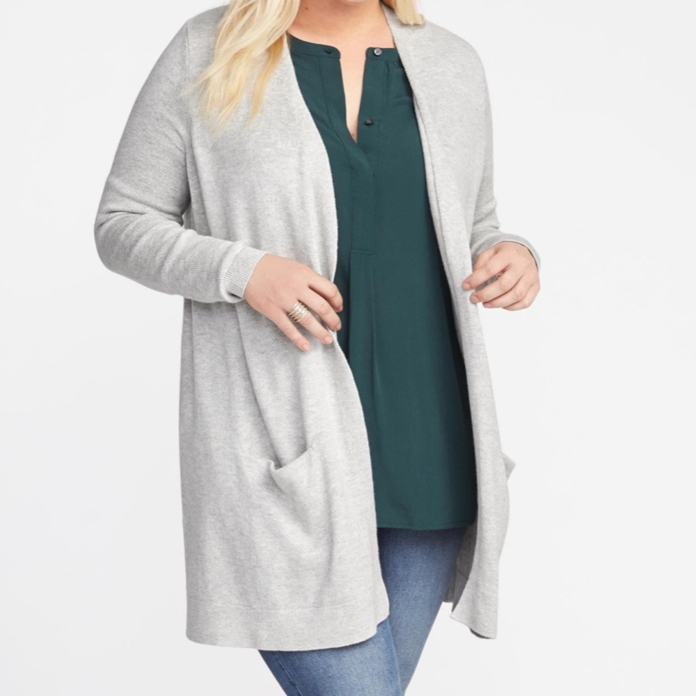 Old navy light grey open front duster cardigan